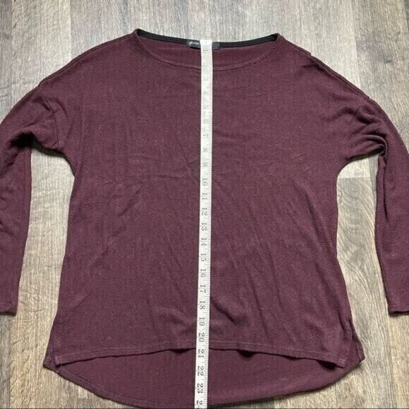 gibson Burgundy Boxy Soft Light Weight Sweater Top Size XXS - Picture 6 of 9